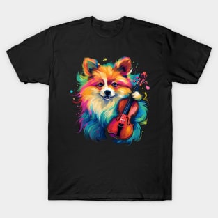 Pomeranian Playing Violin T-Shirt